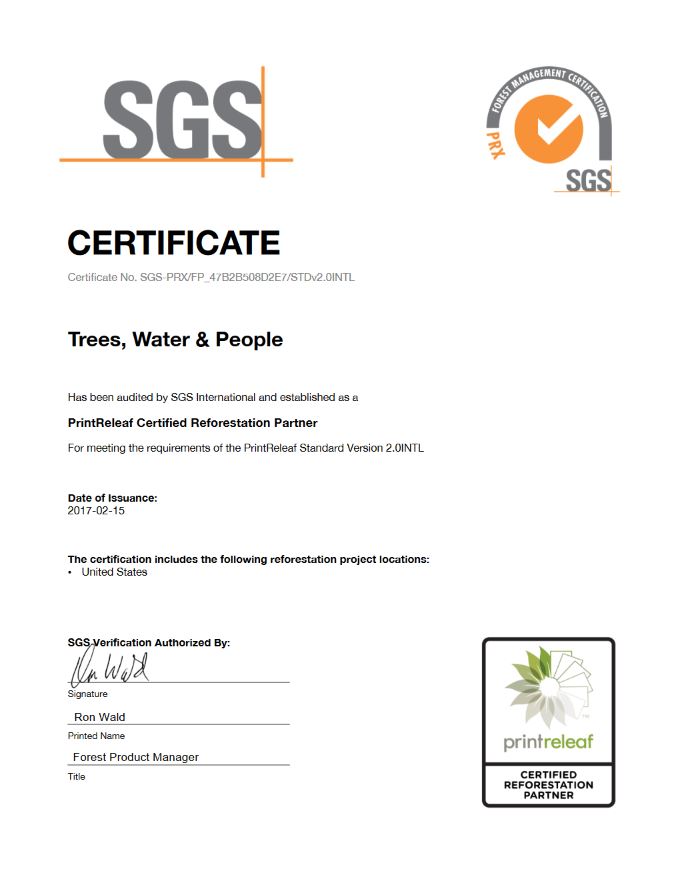 SGS Certificate, PrintReleaf, Offitek