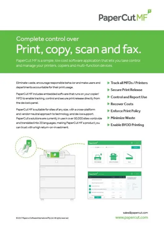 Papercut, Mf, Fact Sheet, Offitek