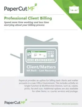 Papercut, Mf, Professional Client Billing, Offitek